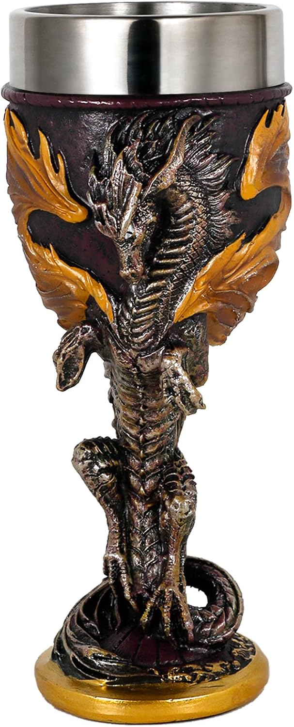 Medieval Flame Dragon Wine Goblet