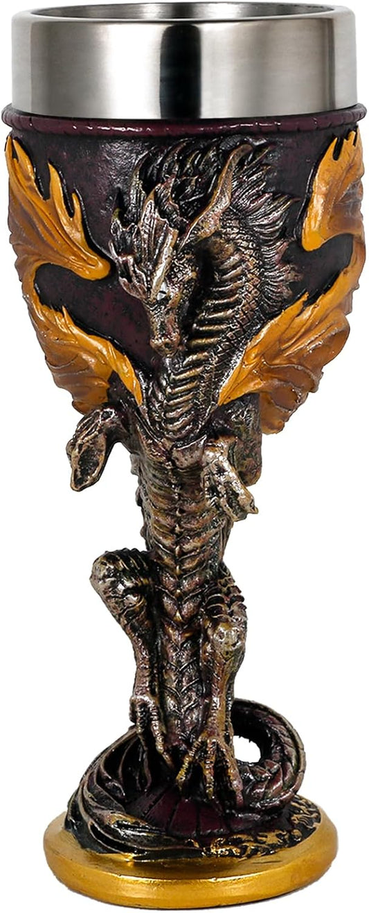 Medieval Flame Dragon Wine Goblet