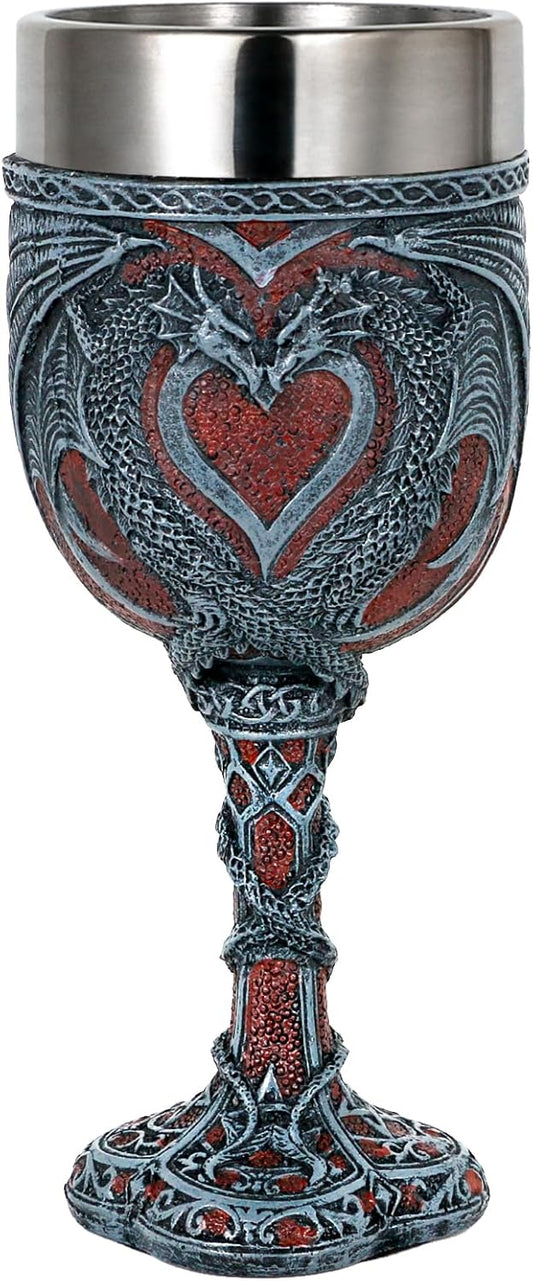 Medieval Double Dragon Wine Goblet