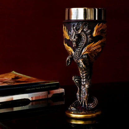 Medieval Flame Dragon Wine Goblet