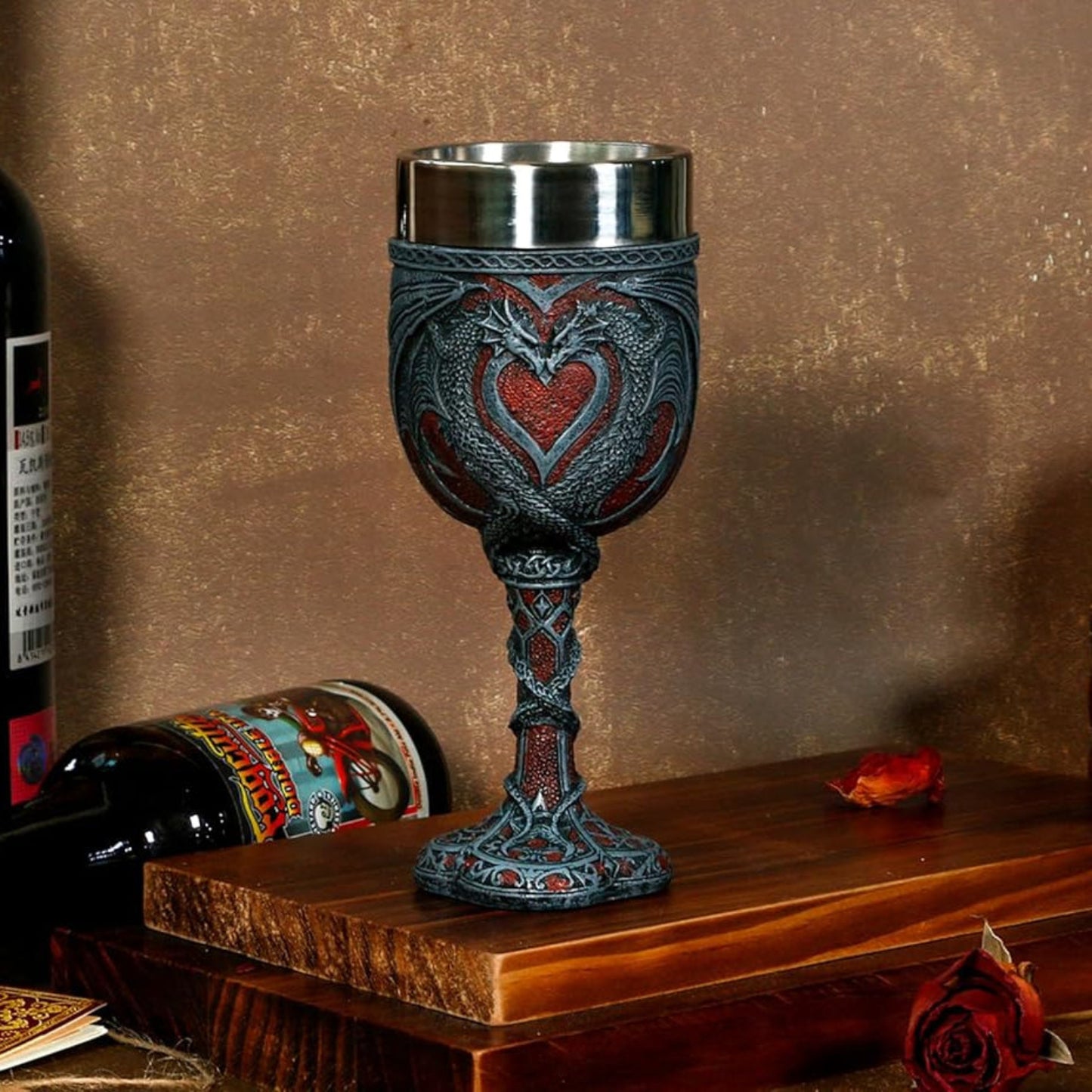 Medieval Double Dragon Wine Goblet